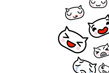 Fototapeta premium Template banner with place for text - funny Emoji kittens Vector illustration