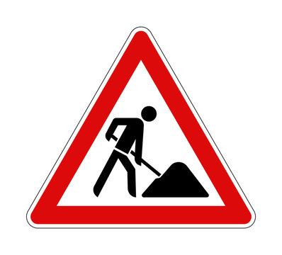 Under construction road traffic sign