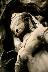 Smiling faces in the Temple of Bayon, Cambodia