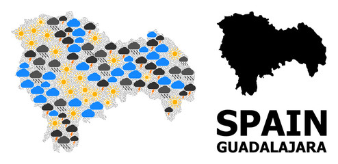 Climate Collage Map of Guadalajara Province