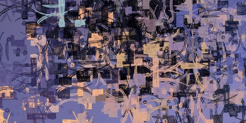 Fototapeta premium Handmade surreal abstract pattern. Modern artistic canvas. 2d illustration.