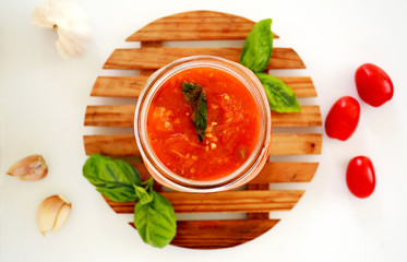 Homemade tomato basil sauce