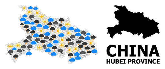 Climate Collage Map of Hubei Province