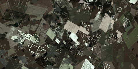 Poster oil painting element. 2d illustration.