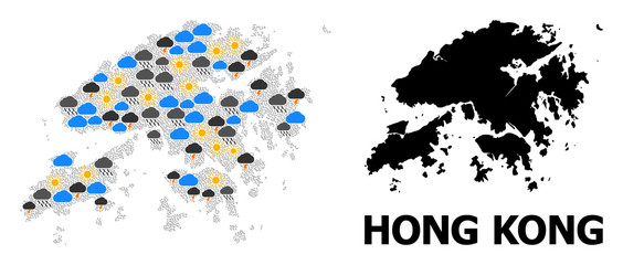 Climate Collage Map of Hong Kong
