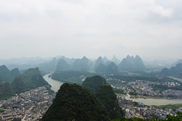 Yangshuo Karstberge panorama
