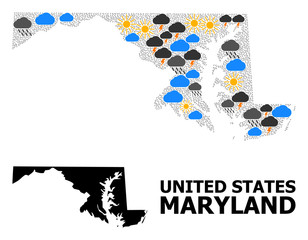 Weather Collage Map of Maryland State