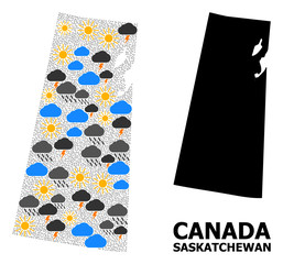 Climate Collage Map of Saskatchewan Province