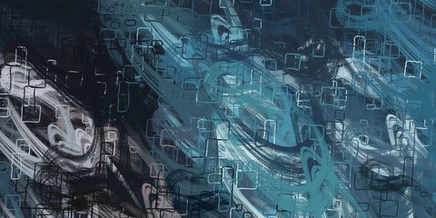 Handmade surreal abstract pattern. Modern artistic canvas. 2d illustration.