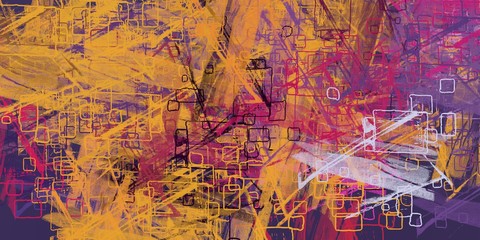 Fototapeta premium Handmade surreal abstract pattern. Modern artistic canvas. 2d illustration.