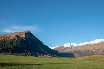 Stunning natural scenery in Mount Aspiring national park beneath the Southern Alps