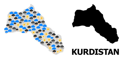 Obraz premium Climate Collage Map of Kurdistan