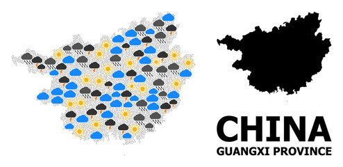 Climate Collage Map of Guangxi Province