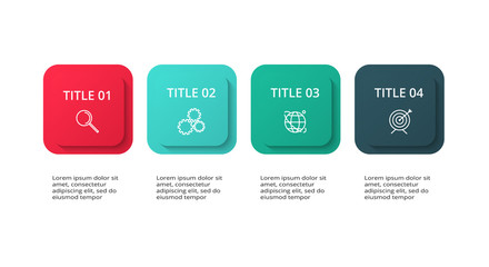Business data visualization. Process chart. Elements of graph, diagram with 4 steps, options, parts or processes. Vector business template for presentation. Creative concept for infographic