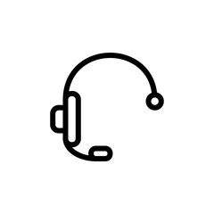 flat line head phone icon symbol sign, logo template, vector, eps 10