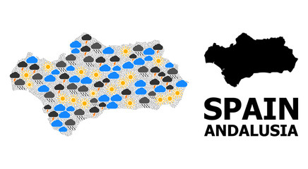 Obraz premium Weather Pattern Map of Andalusia Province