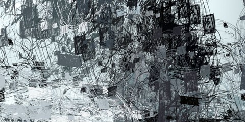 Fototapeta premium Crazy sketch random pattern. Creative chaos and variety. Modern art drawing painting. 2d illustration. Digital texture wallpaper. Artistic sketch draw backdrop material. 