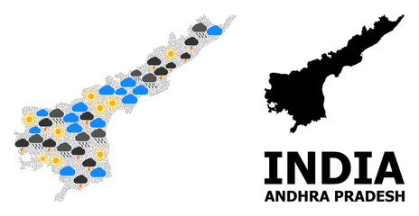 Weather Collage Map of Andhra Pradesh State