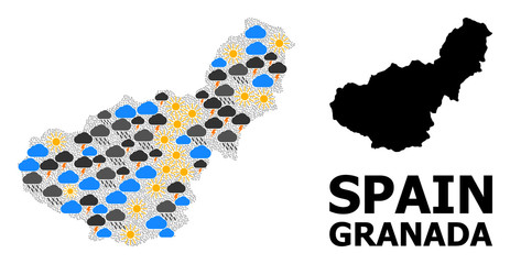 Weather Collage Map of Granada Province