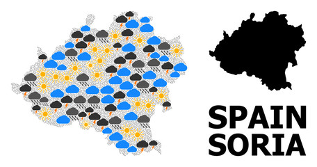 Obraz premium Weather Mosaic Map of Soria Province