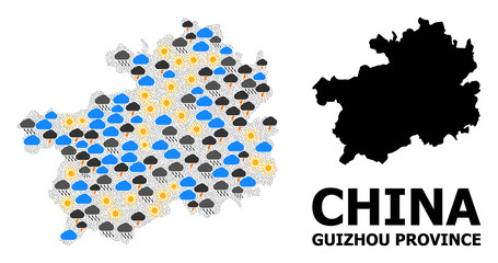 Climate Collage Map of Guizhou Province