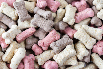 Top down view of dog treat bones.  Close up view.  Great background.