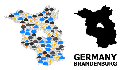 Obraz premium Weather Collage Map of Brandenburg State