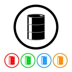 Oil drum icon vector oil barrel illustration design element with four color variations