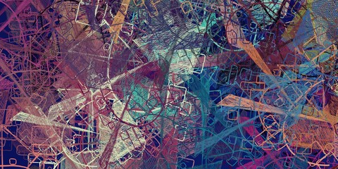 Crazy sketch random pattern. Creative chaos and variety. Modern art drawing painting. 2d illustration. Digital texture wallpaper. Artistic sketch draw backdrop material.