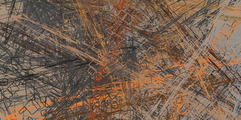 Crazy sketch random pattern. Creative chaos and variety. Modern art drawing painting. 2d illustration. Digital texture wallpaper. Artistic sketch draw backdrop material.