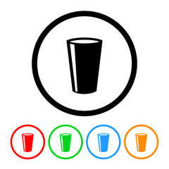 Cup drink icon vector glass drink illustration design element with four color variations
