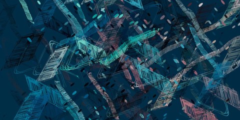 Crazy sketch random pattern. Chaos and variety. Modern art drawing painting. 2d illustration. Digital texture wallpaper. Artistic sketch draw backdrop material. 