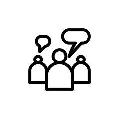 flat editable line people talk icon symbol sign, logo template, vector, eps 10