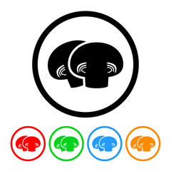 Mushroom icon vector mushrooms illustration design element with four color variations