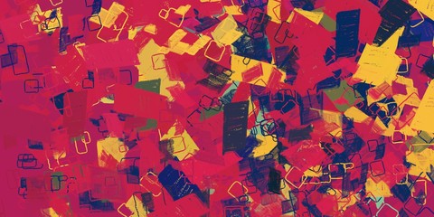 Obraz premium Crazy sketch random pattern. Chaos and variety. Modern art drawing painting. 2d illustration. Digital texture wallpaper. Artistic sketch draw backdrop material. 