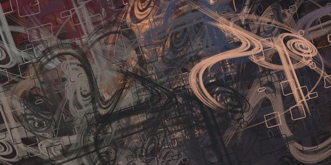 Crazy sketch random pattern. Chaos and variety. Modern art drawing painting. 2d illustration. Digital texture wallpaper. Artistic sketch draw backdrop material. 