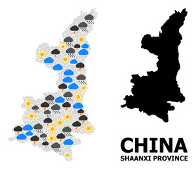 Weather Collage Map of Shaanxi Province