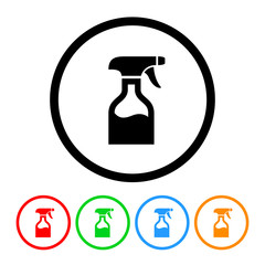 Spray bottle icon vector spray bottle illustration design element with four color variations