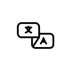 flat line translate, bilingual icon symbol sign, logo template, vector, eps 10