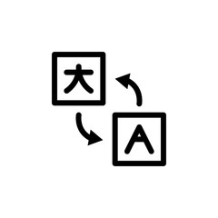 flat line translate, bilingual icon symbol sign, logo template, vector, eps 10