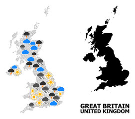 Obraz premium Weather Pattern Map of United Kingdom