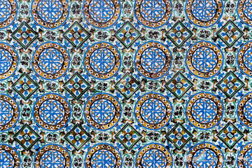 Fototapeta na wymiar A classic and geometric example of Andalusian Spanish tiles