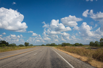 road travel blue sky 