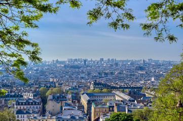 A view of Paris, France from the Montmartre district..