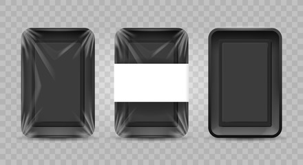 Vacuum black food tray