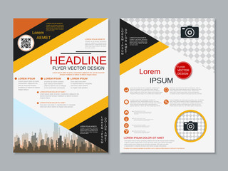Modern professional two-sided flyer vector design template