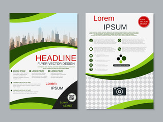Modern professional two-sided flyer vector design template