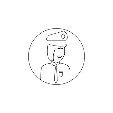 avatar of police woman icon. Element of avatar for mobile concept and web apps icon. Outline, thin line icon for website design and development, app development