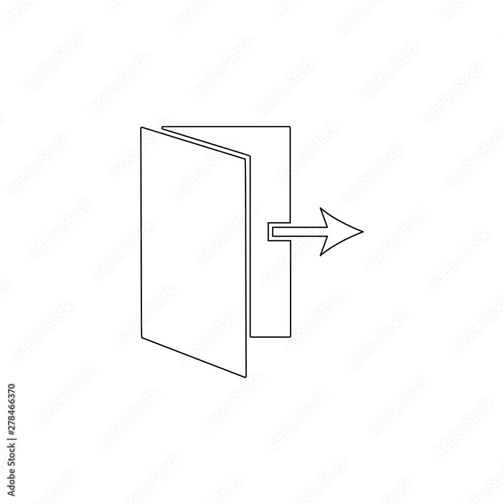 Aufkleber colored exit sign icon. element of web for mobile concept and web apps icon. outline, thin line icon