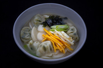 Korean Food Rice Cake and Dumpling Soup